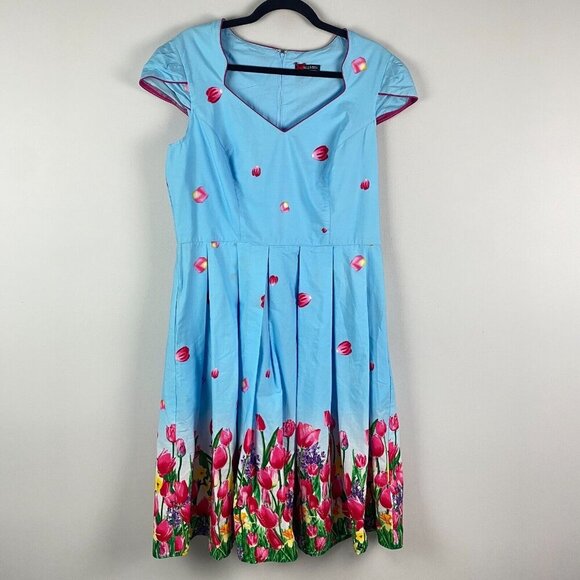 Hell Bunny Dresses & Skirts - Hell Bunny Angelique Fit & Flare Floral Spring Retro Pin Up Dress Size XL